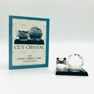 The Franklin Mint Curio Cabinet Cats - Cut Crystal